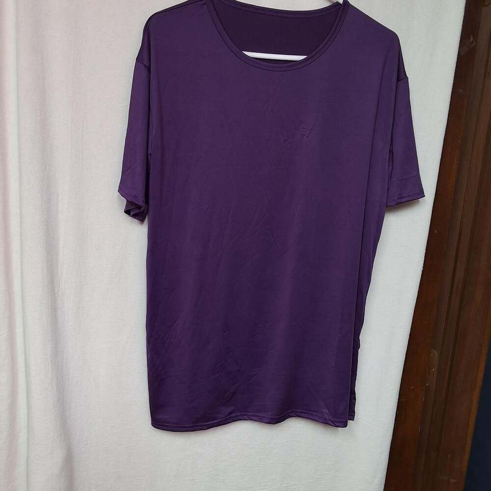 Unbranded Silky Short Sleeve Top Size 2XL Purple